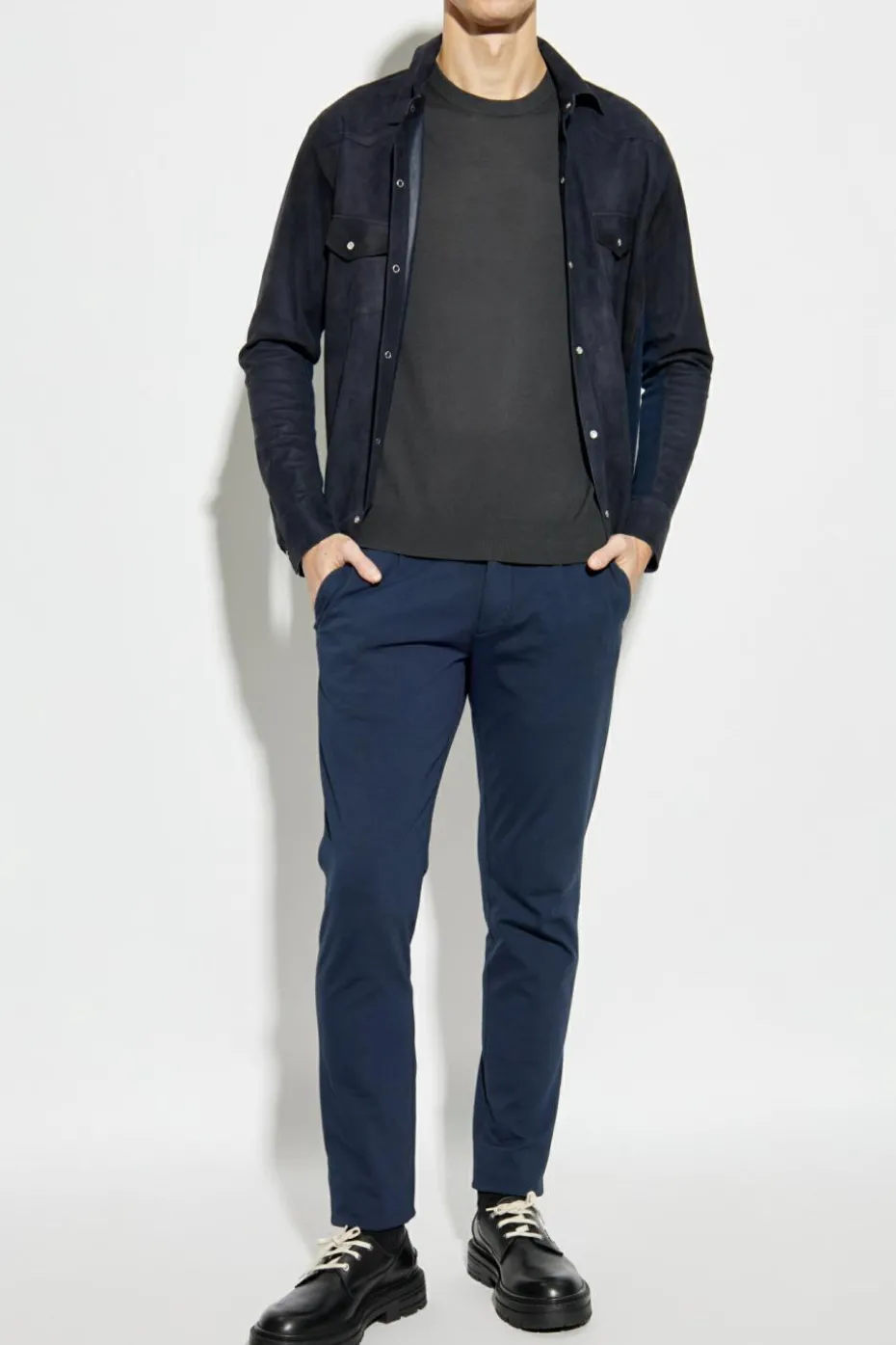 Eleventy GREY Wool sweater with round neckline