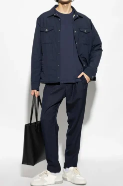 Eleventy NAVY BLUE Insulated jacket with pockets