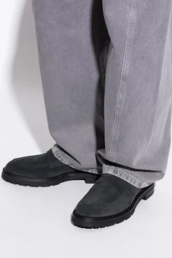 Eleventy NAVY BLUE Suede "loafers" shoes