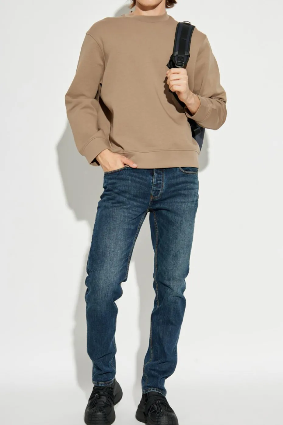 Emporio Armani beige Sweatshirt with logo