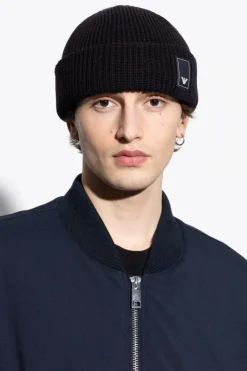 Emporio Armani BLACK Cap with logo patch