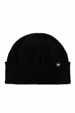 Emporio Armani BLACK Cap with logo patch