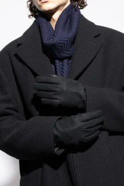 Emporio Armani BLACK Gloves with an application in the shape of a logo
