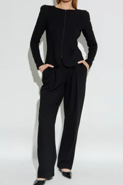 Emporio Armani BLACK Herringbone patterned trousers