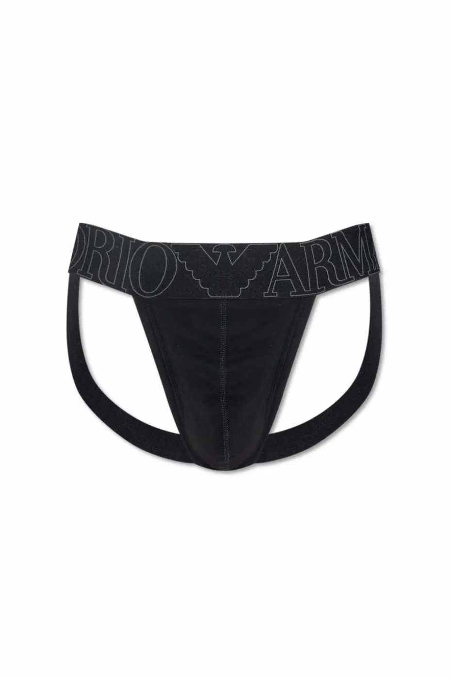 Emporio Armani BLACK Jockstrap with logo