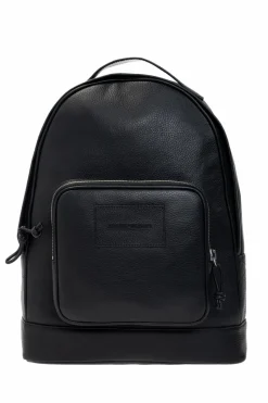 Emporio Armani BLACK Leather backpack with logo