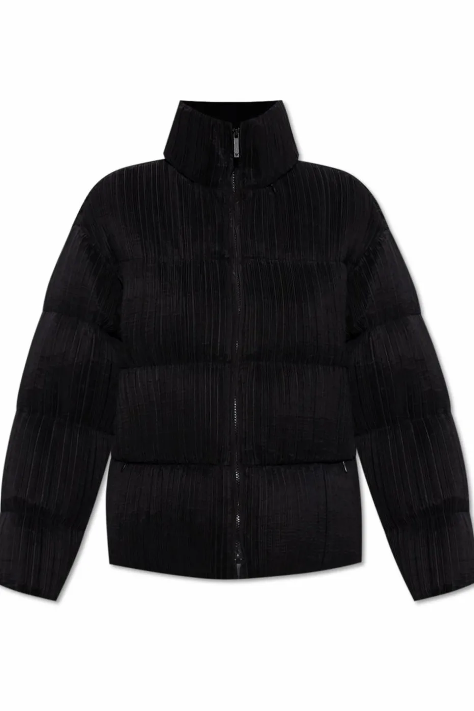 Emporio Armani BLACK Pleated jacket with stand-up collar