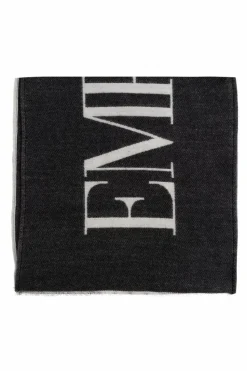 Emporio Armani BLACK Scarf with logo