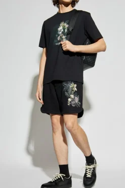 Emporio Armani BLACK Shorts with colorful embroidery