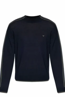 Emporio Armani BLACK Sweater with embroidered logo