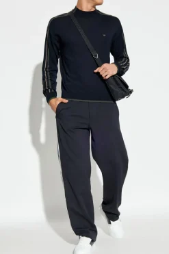 Emporio Armani BLACK Sweater with embroidered logo