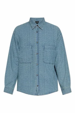 Emporio Armani BLUE Shirt with monogram