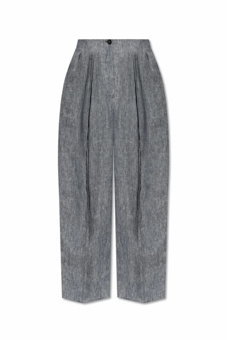 Emporio Armani GREY Linen pants with stitching on the legs
