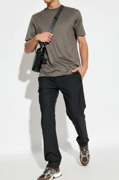 Emporio Armani GREY T-shirt with a rubber logo