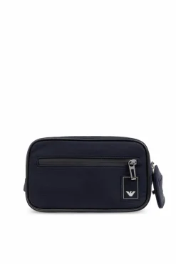 Emporio Armani NAVY BLUE Fanny pack with logo patch