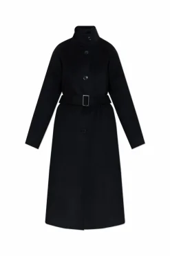 Emporio Armani NAVY BLUE Coat with stand-up collar