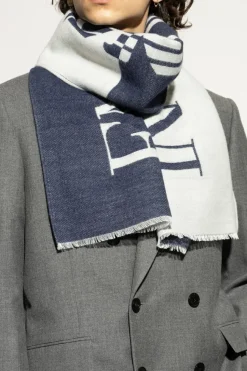 Emporio Armani NAVY BLUE Scarf with logo