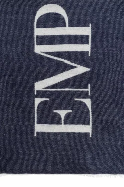 Emporio Armani NAVY BLUE Scarf with logo