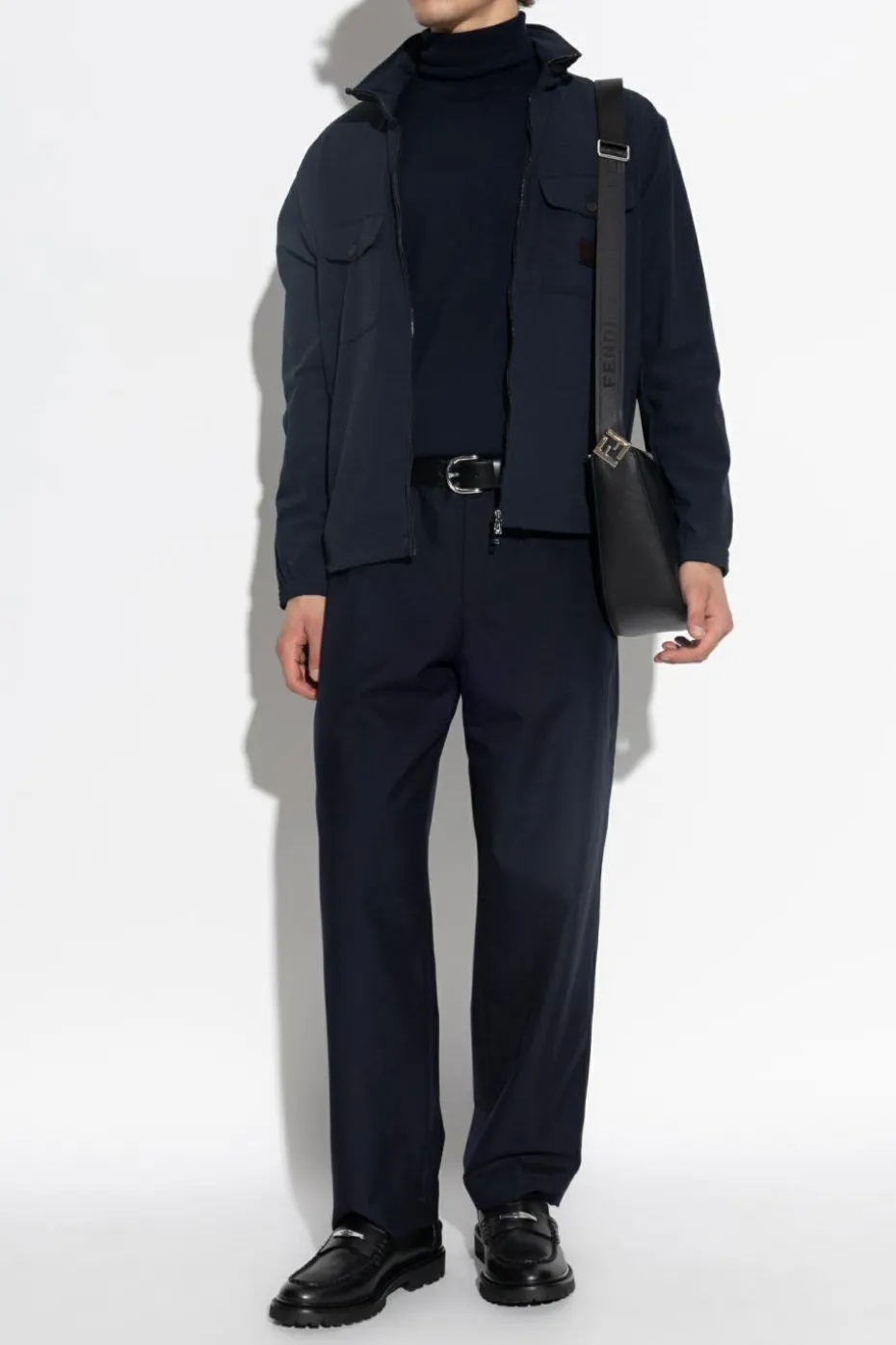 Emporio Armani NAVY BLUE Jacket with logo patch
