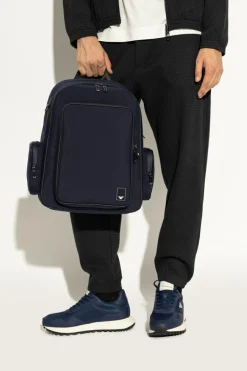 Emporio Armani NAVY BLUE Backpack with logo