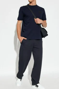 Emporio Armani NAVY BLUE T-shirt from the `Sustainability` collection