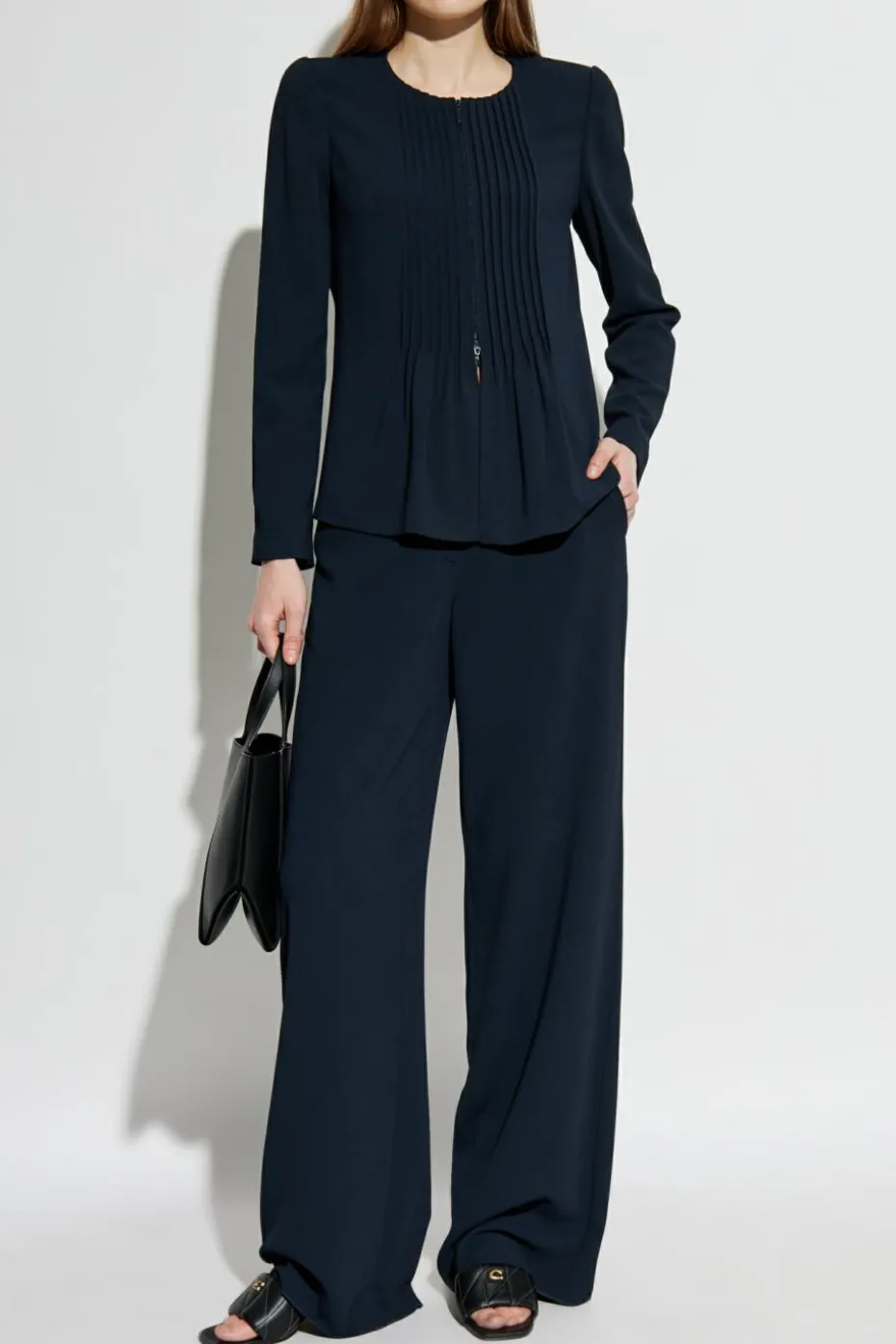 Emporio Armani NAVY BLUE Jacket with stitches