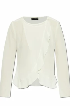 Emporio Armani WHITE Top with ruffle