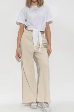 Emporio Armani WHITE T-shirt with decorative front tie