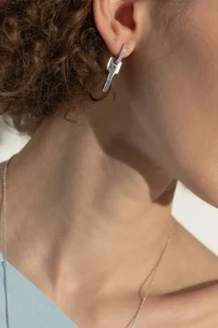 EÉRA SILVER Single earring `Key Small`