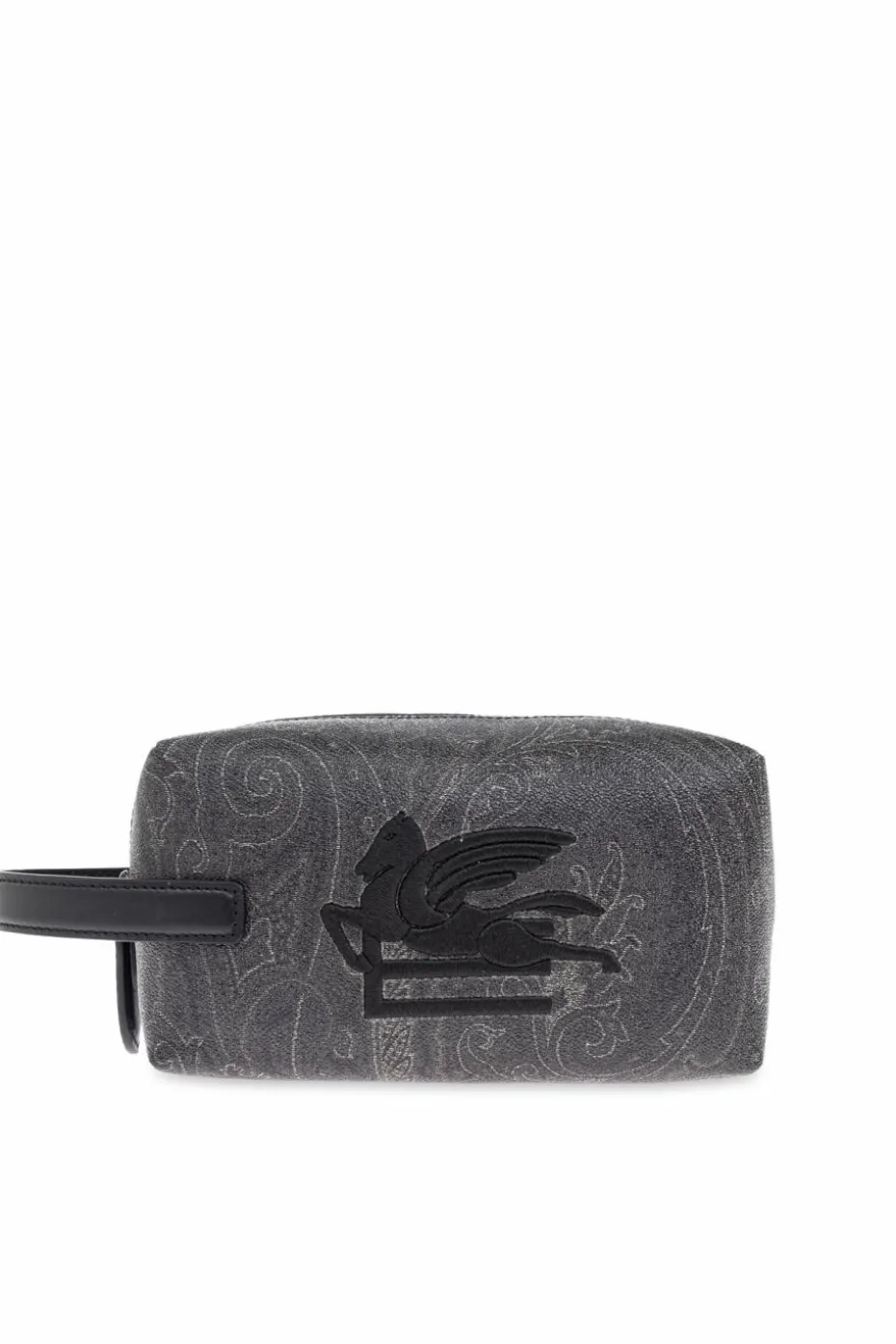 Etro BLACK Cosmetic bag with embroidered logo