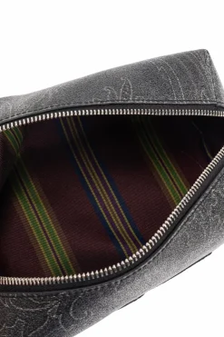 Etro BLACK Cosmetic bag with embroidered logo