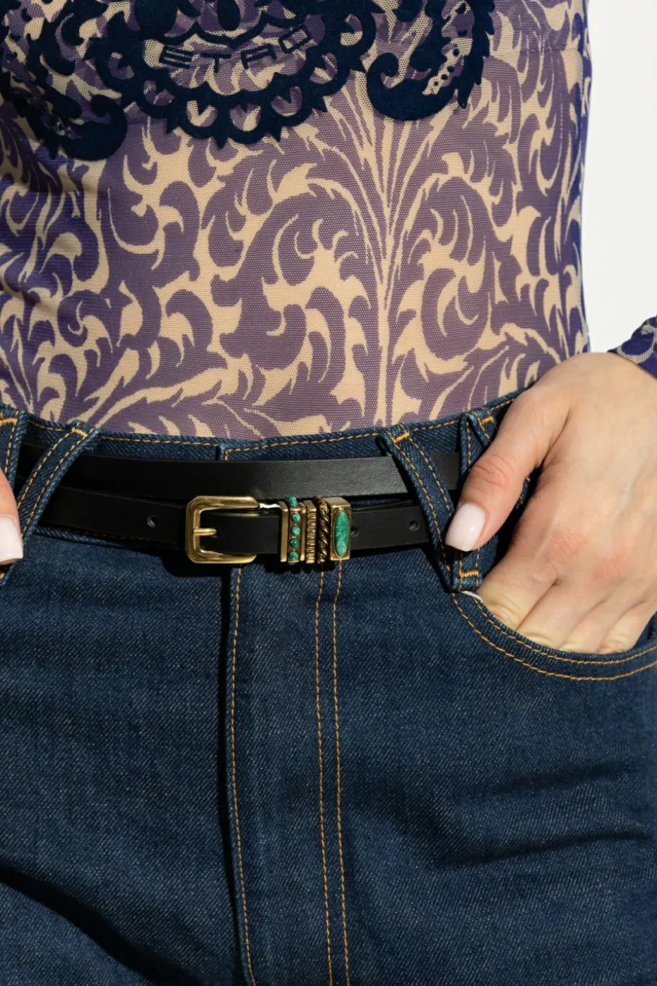 Etro BLACK Leather belt