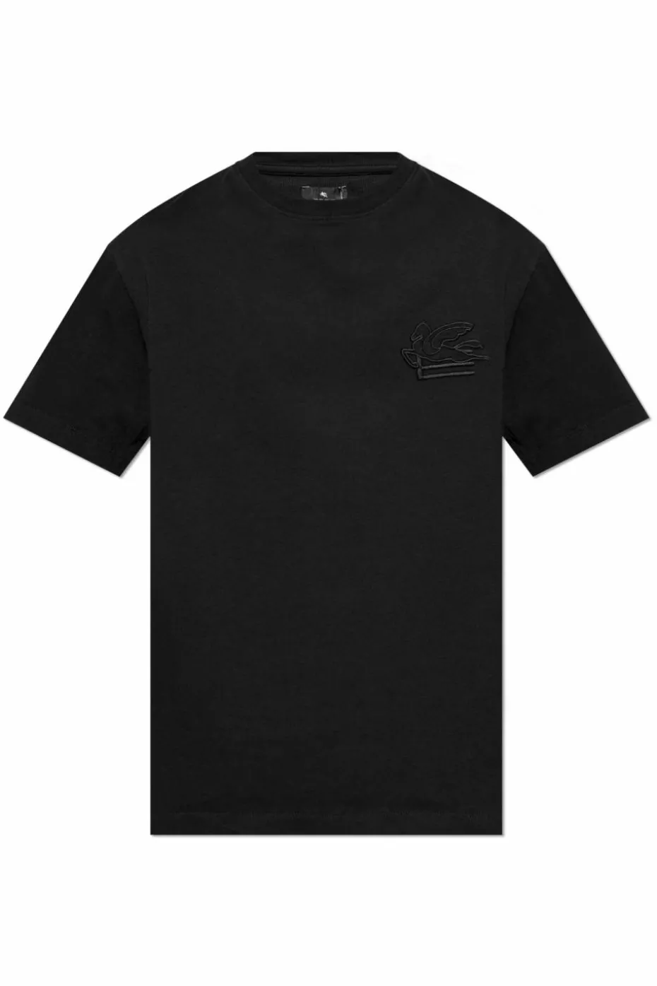 Etro BLACK T-shirt with embroidered logo