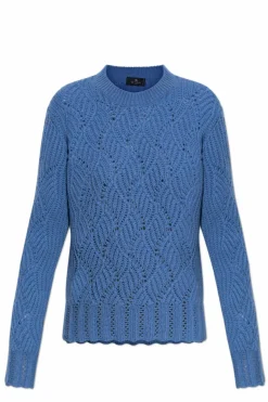 Etro BLUE Cashmere sweater with a crew neck