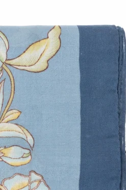 Etro BLUE Floral motif scarf