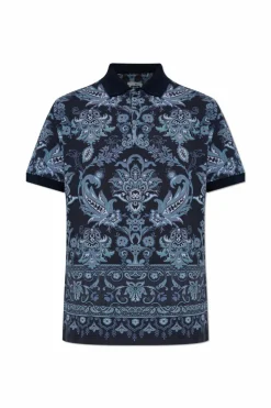 Etro BLUE Patterned polo