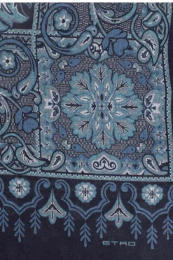 Etro BLUE Patterned scarf