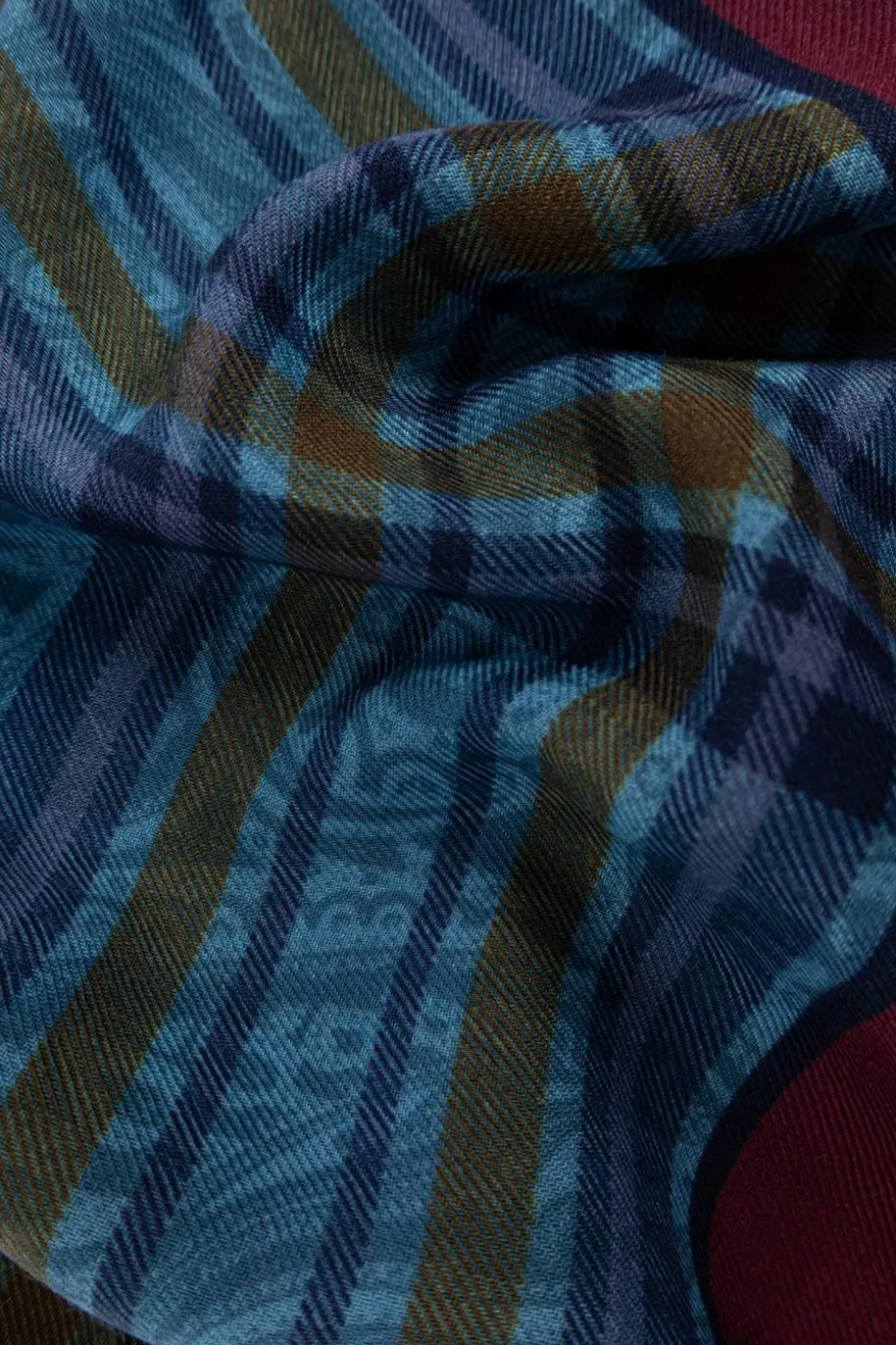 Etro BLUE Plaid scarf
