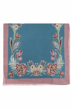 Etro BLUE Scarf with decorative pattern