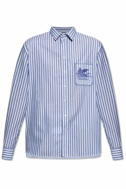 Etro BLUE Shirt with pocket