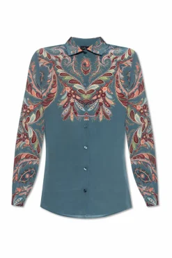 Etro BLUE Silk shirt