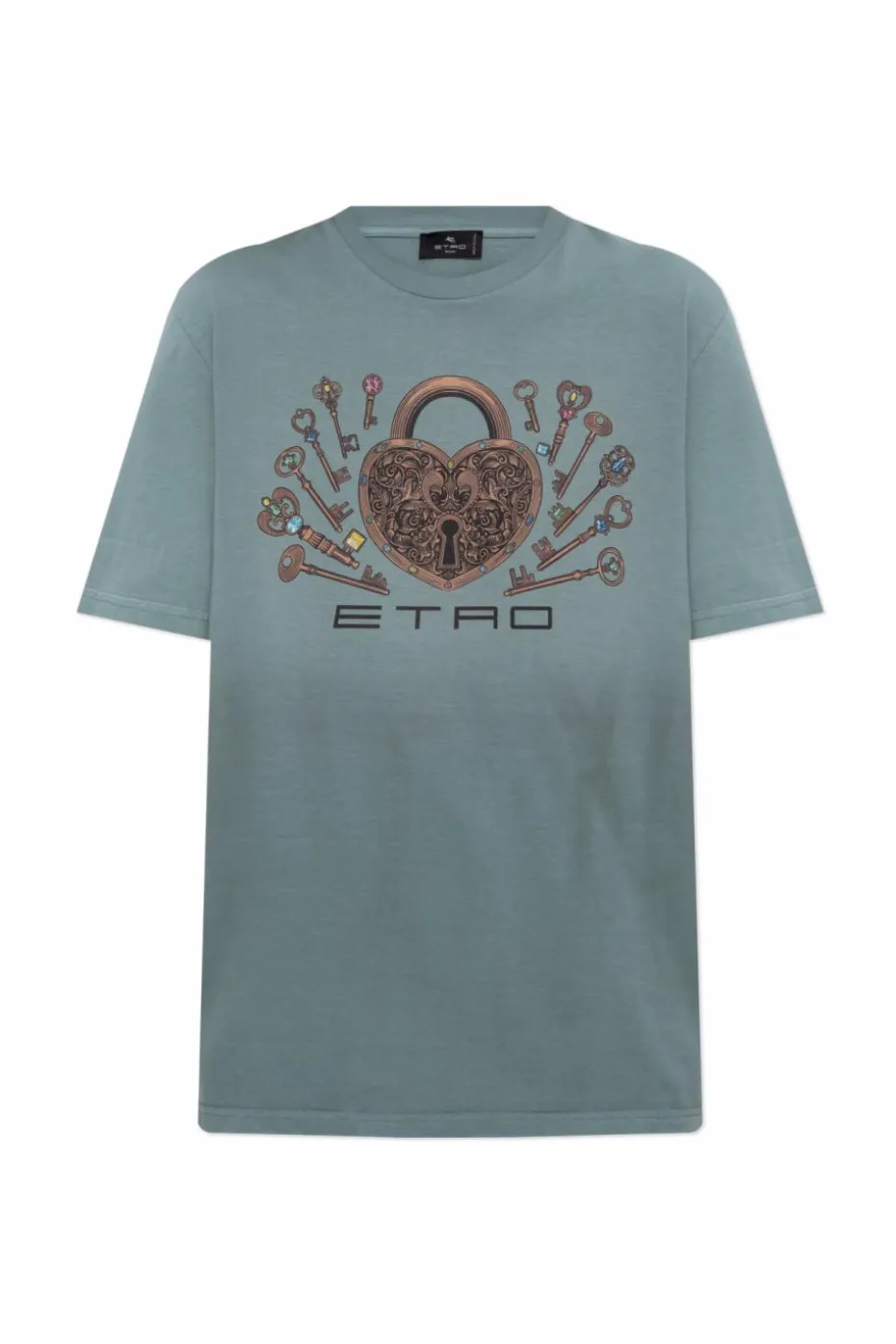 Etro BLUE T-shirt with print