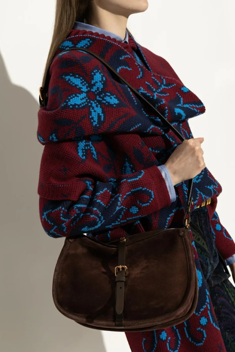 Etro BROWN Suede shoulder bag