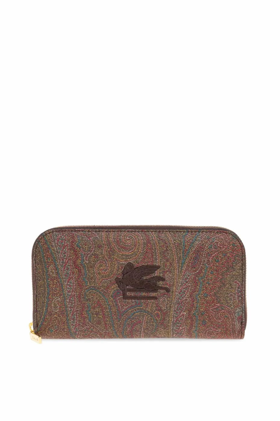 Etro BROWN Wallet with embroidered logo