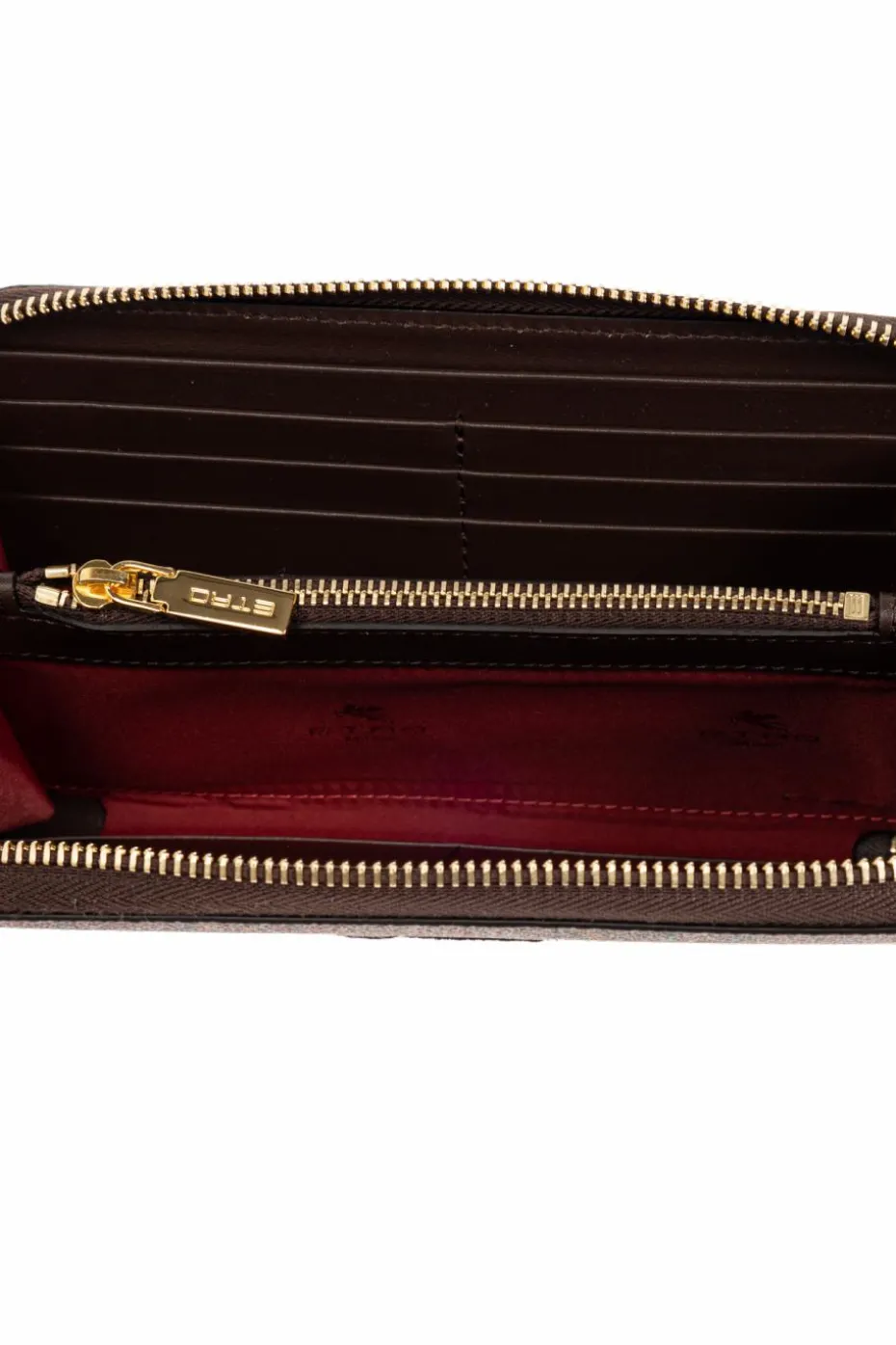 Etro BROWN Wallet with embroidered logo