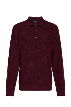 Etro BURGUNDY Long-sleeve polo