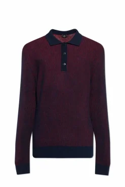 Etro BURGUNDY Long-sleeve polo
