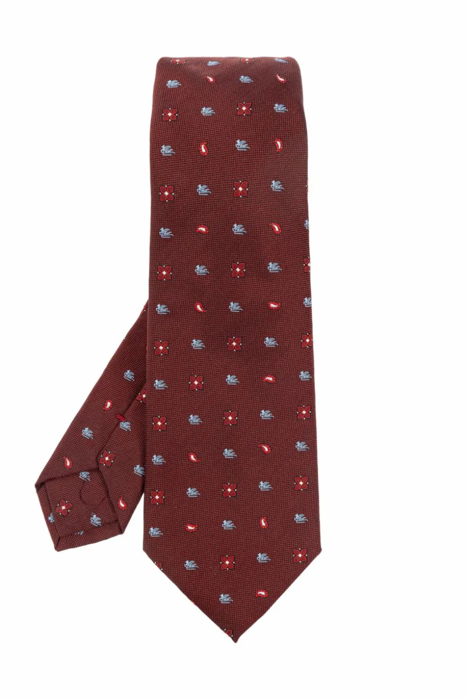 Etro BURGUNDY Patterned tie