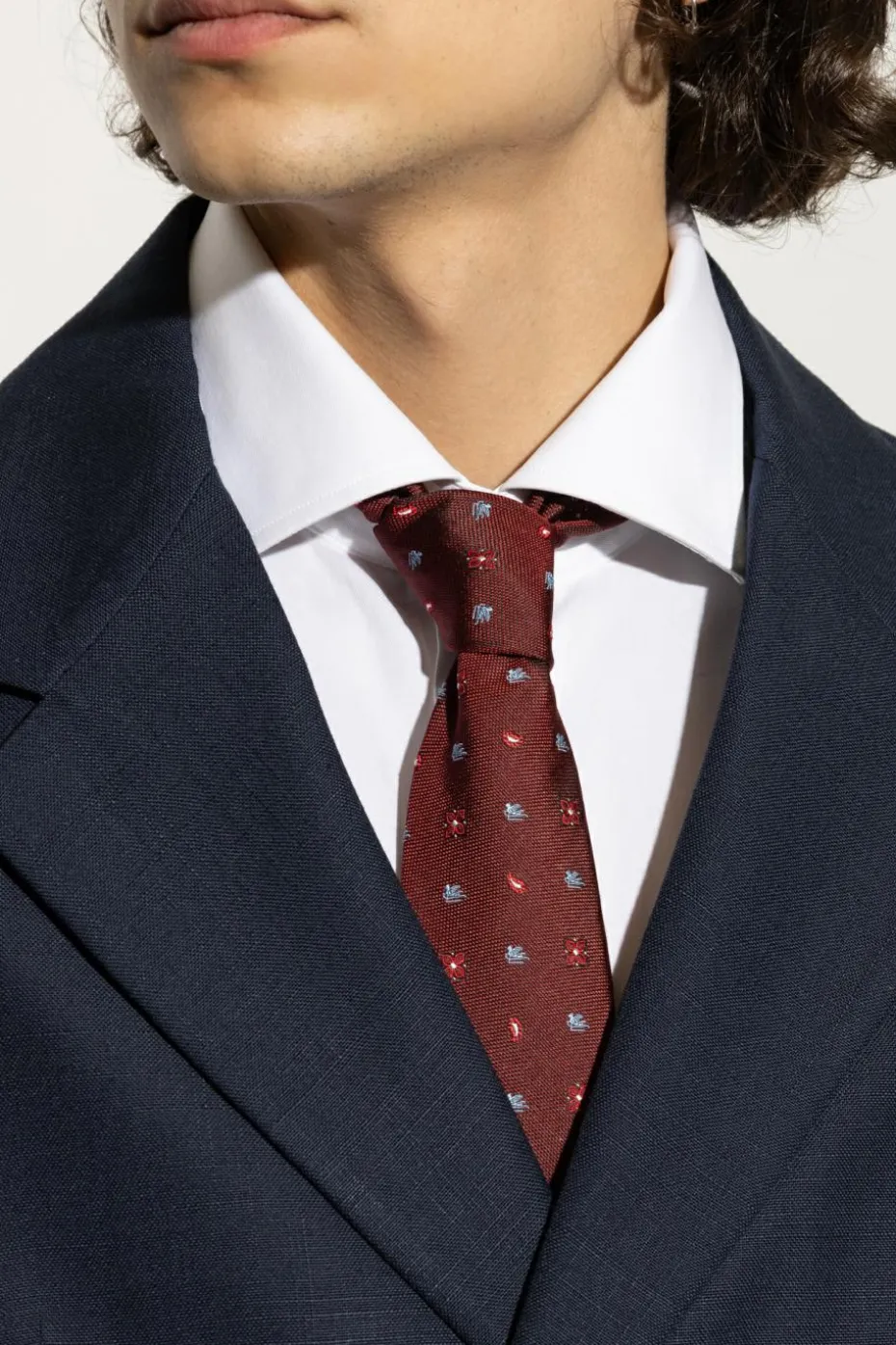 Etro BURGUNDY Patterned tie
