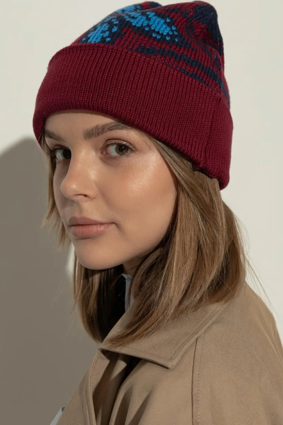 Etro BURGUNDY Wool hat